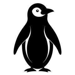 Black Penguin Silhouette Vector Design