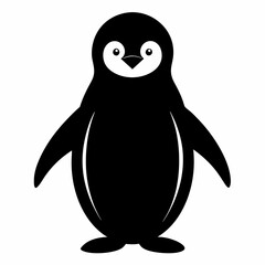 Black Penguin Silhouette Vector Design
