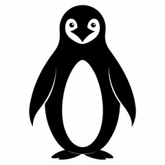 Black Penguin Silhouette Vector Design