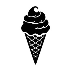 ice cream cone icon, ice cream cone line art - simple line art of ice cream cone, perfect for ice cream cone logos and icons