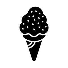 ice cream cone icon, ice cream cone line art - simple line art of ice cream cone, perfect for ice cream cone logos and icons