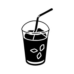 iced coffee icon, iced coffee line art - simple line art of iced coffee, perfect for iced coffee logos and icons