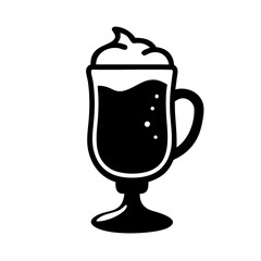 irish coffee icon, irish coffee line art - simple line art of irish coffee, perfect for irish coffee logos and icons