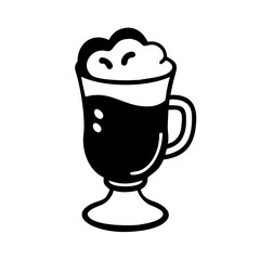 irish coffee icon, irish coffee line art - simple line art of irish coffee, perfect for irish coffee logos and icons
