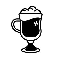 irish coffee icon, irish coffee line art - simple line art of irish coffee, perfect for irish coffee logos and icons