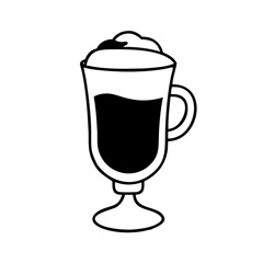 irish coffee icon, irish coffee line art - simple line art of irish coffee, perfect for irish coffee logos and icons