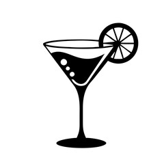 lemon drop martini icon, lemon drop martini line art - simple line art of lemon drop martini, perfect for lemon drop martini logos and icons