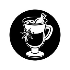 mulled wine icon, mulled wine line art - simple line art of mulled wine, perfect for mulled wine logos and icons
