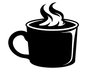 Hot Cocoa Mug Silhouette Vector & Cozy Winter Drink SVG