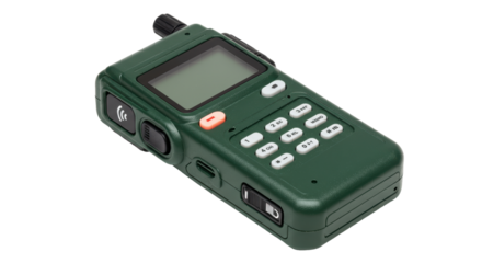 Isolated Green Walkie-Talkie Communication Device
