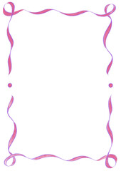 Wavy Ribbon Frame with Dots light pink & purple wedding menu invitation border hand drawn baby shower decoration a4 a5 a6 birthday pastel party clown funfair style bachelorette bachelor vintage retro