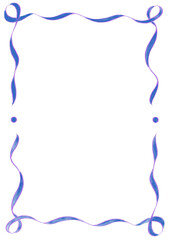 Wavy Ribbon Frame with Dots, light blue & purple wedding menu invitation border, hand drawn baby shower decoration, a4 birthday pastel party, clown funfair style, bachelorette bachelor vintage retro