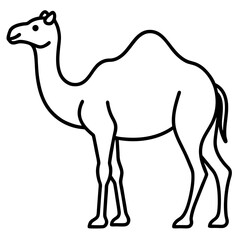 Camel in One Line Simplistic Vector Art
