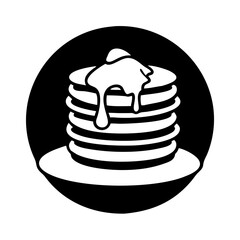 pancakes with syrup icon, pancakes with syrup line art - simple line art of pancakes with syrup, perfect for pancakes with syrup logos and icons