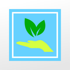 Nature green icon art, vector, illustration, and flat design.