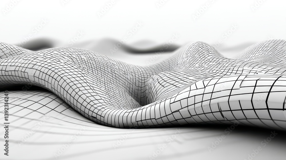 Poster the design includes a wavy white background, an abstract white futuristic background, a wave made up