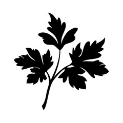 parsley sprig icon, parsley sprig line art - simple line art of parsley sprig, perfect for parsley sprig logos and icons