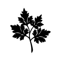 parsley sprig icon, parsley sprig line art - simple line art of parsley sprig, perfect for parsley sprig logos and icons