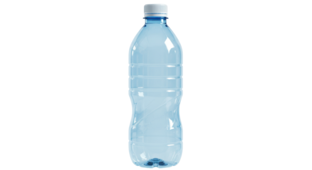 Isolated Clear Plastic Water Bottle with White Cap