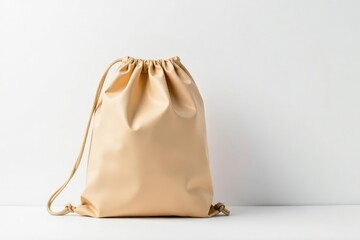 Classic drawstring backpack, crisp white backdrop, white, product shot, green