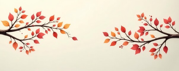 Branches with different shapes and sizes on a neutral background, isolated, shape, size
