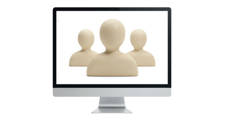 Isolated Computer Screen Displaying Generic People Icons