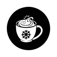 peppermint hot chocolate icon, peppermint hot chocolate line art - simple line art of peppermint hot chocolate, perfect for peppermint hot chocolate logos and icons