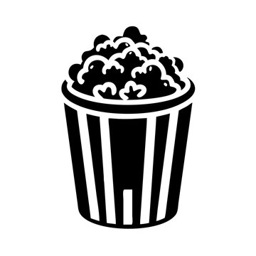 recommend clip art: popcorn bucket icon, popcorn bucket line art - simple line art of popcorn bucket, perfect for popcorn bucket logos and icons