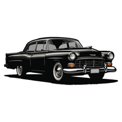 Obraz premium cool classic car illustration design