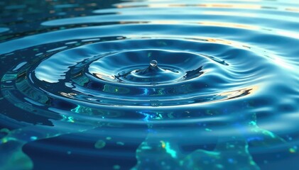 Abstract swirls of water, concentric lake rings, photo, design