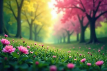 Abstract blurred nature scene, perfect for website or app background, seamless, simple