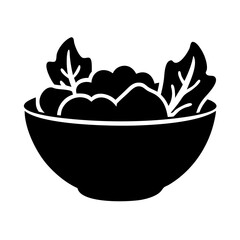 salad bowl icon, salad bowl line art - simple line art of salad bowl, perfect for salad bowl logos and icons