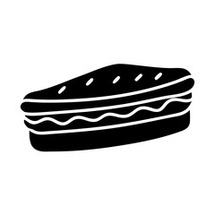 sandwich icon, sandwich line art - simple line art of sandwich, perfect for sandwich logos and icons