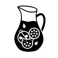 sangria pitcher icon, sangria pitcher line art - simple line art of sangria pitcher, perfect for sangria pitcher logos and icons
