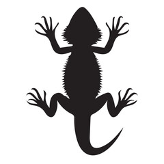 Naklejka premium Resilient Bearded Dragon silhouette, thriving in harsh conditions – Bearded Dragon illustration – Bearded Dragon vector – Reptile silhouette