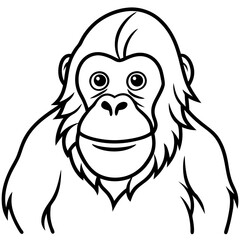 Continuous Line Orangutan Art in Vector