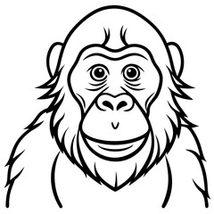 Continuous Line Orangutan Art in Vector