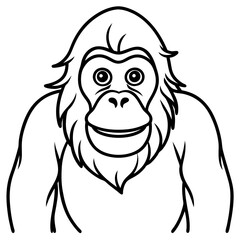 Continuous Line Orangutan Art in Vector
