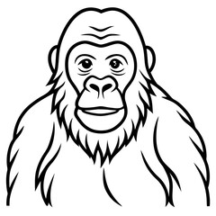 Continuous Line Orangutan Art in Vector