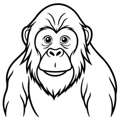 Continuous Line Orangutan Art in Vector