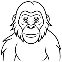 Continuous Line Orangutan Art in Vector