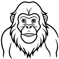 Continuous Line Orangutan Art in Vector