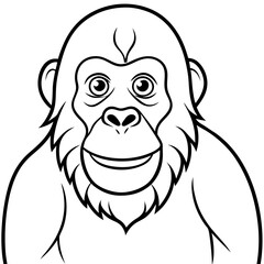 Continuous Line Orangutan Art in Vector