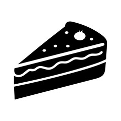 slice of cake icon, slice of cake line art - simple line art of slice of cake, perfect for slice of cake logos and icons