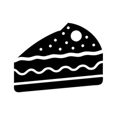 slice of cake icon, slice of cake line art - simple line art of slice of cake, perfect for slice of cake logos and icons