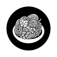 spaghetti icon, spaghetti line art - simple line art of spaghetti, perfect for spaghetti logos and icons