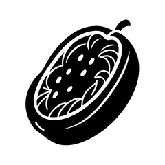 spaghetti squash icon, spaghetti squash line art - simple line art of spaghetti squash, perfect for spaghetti squash logos and icons