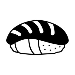 sushi nigiri icon, sushi nigiri line art - simple line art of sushi nigiri, perfect for sushi nigiri logos and icons
