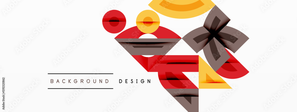 Leinwandbilder Abstract geometric shapes, vibrant colors, modern design. Overlapping elements create dynamic composition. Minimalist aesthetic, clean lines, artistic expression.