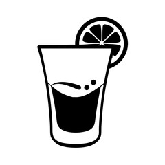 tequila shot icon, tequila shot line art - simple line art of tequila shot, perfect for tequila shot logos and icons